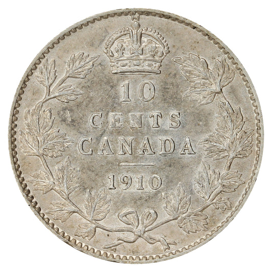 1910 Canada 10-cents EF-AU (EF-45) $