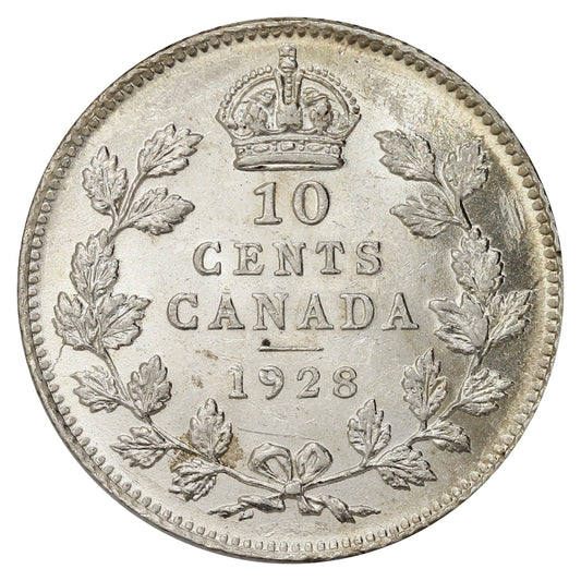 1928 Canada 10-cents AU-UNC (AU-55) $