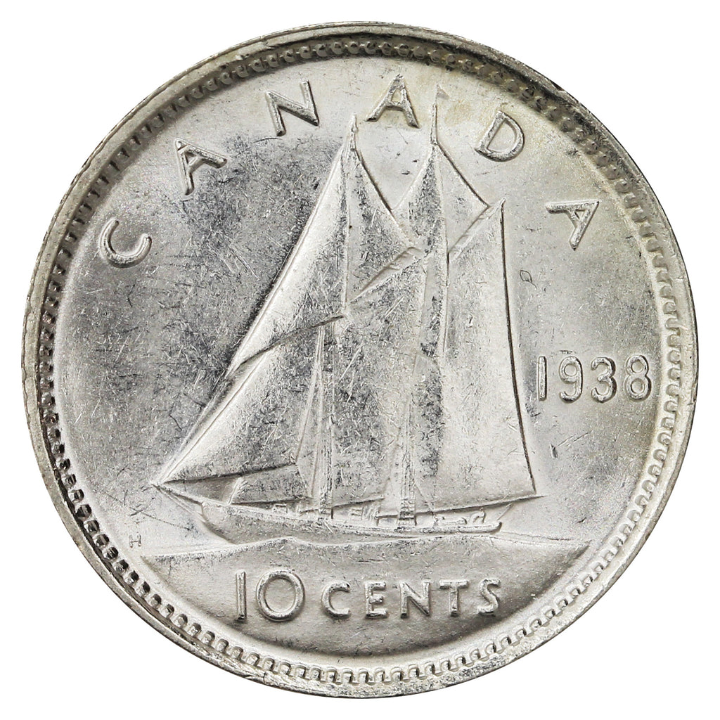 1938 Canada 10-cent AU-UNC (AU-55) $