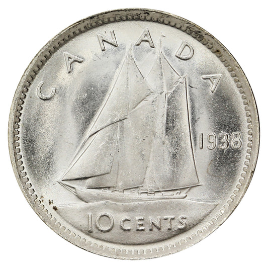 1938 Canada 10-cents Choice Brilliant Uncirculated (MS-64) $