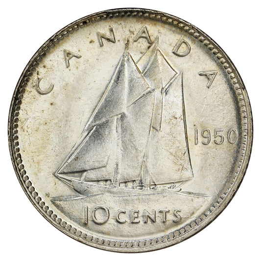 1950 Canada 10-cents UNC+ (MS-62)