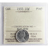 1955 Canada 10-cents ICCS Certified PL-65