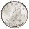 1962 Canada 10-cents Brilliant Uncirculated (MS-63)