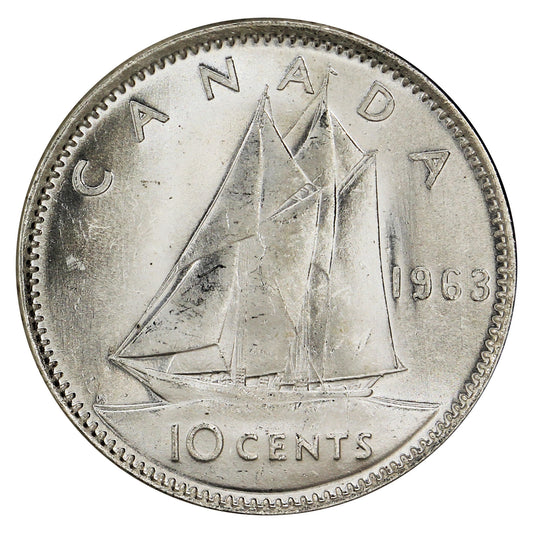 1963 Canada 10-cents Brilliant Uncirculated (MS-63)