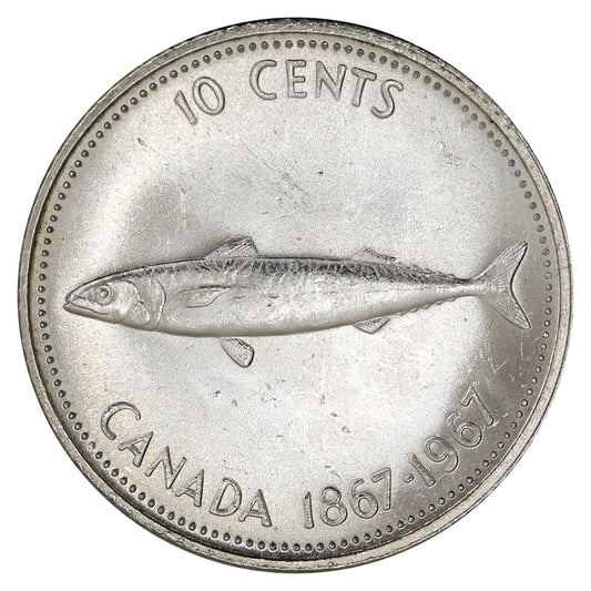 1967 Canada 10-cents Brilliant Uncirculated (MS-63)