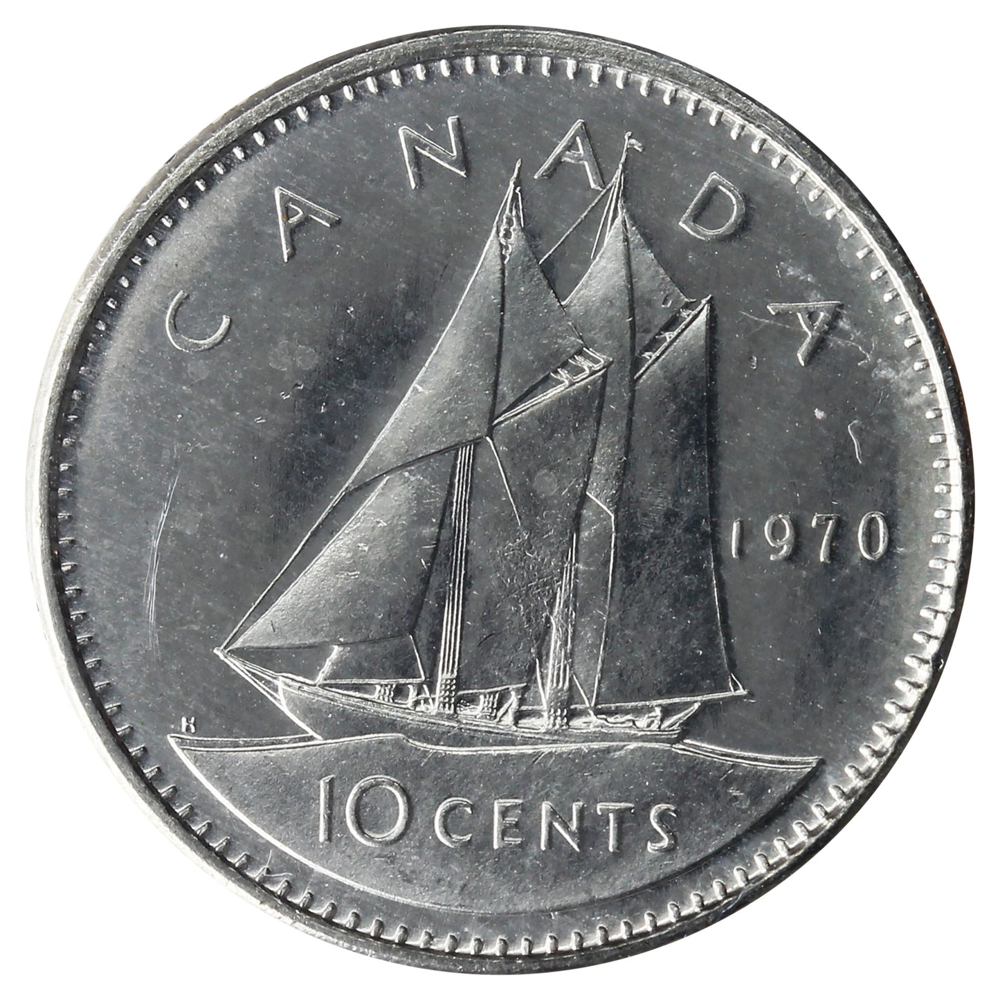 1970 Canada 10-cents ICCS Certified MS-64