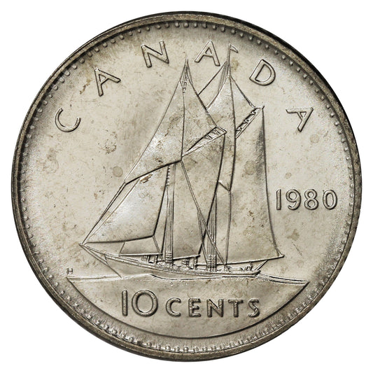 1980 Canada 10-cent Brilliant Uncirculated (MS-63)