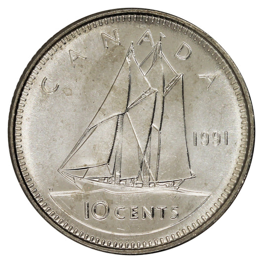 1991 Canada 10-cent Brilliant Uncirculated (MS-63)