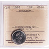 1991 Canada 10-cents ICCS Certified MS-66