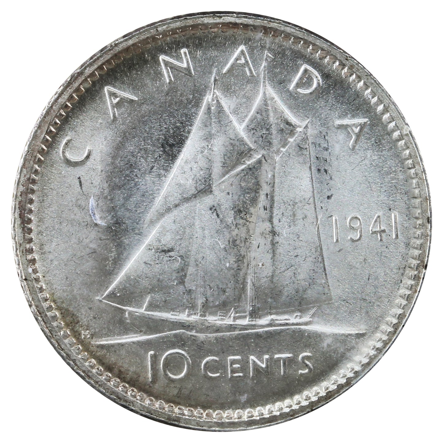 1941 Canada 10-cents ICCS Certified MS-64 (GE 898)