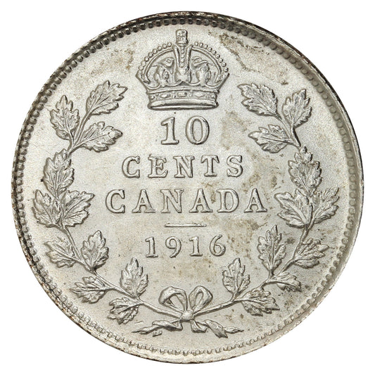 1916 Canada 10-cents UNC+ (MS-62) $