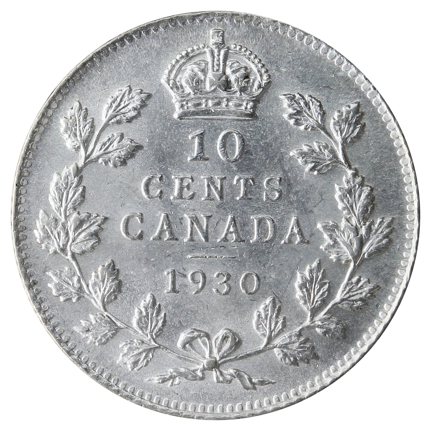 1930 Canada 10-cents ICCS Certified AU-58