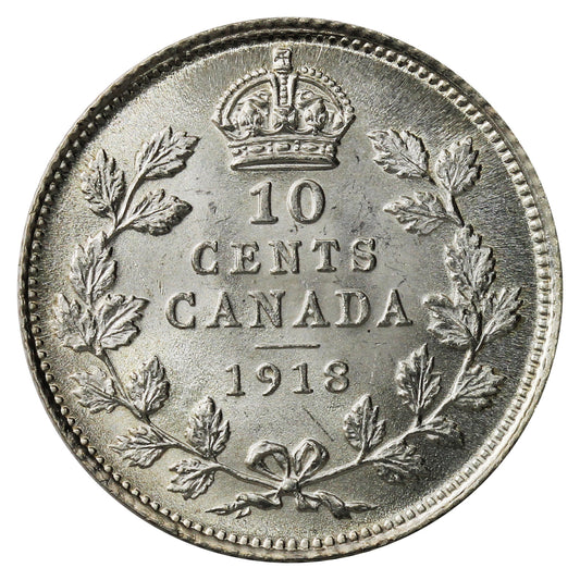 1918 Canada 10-cents Brilliant Uncirculated (MS-63) $