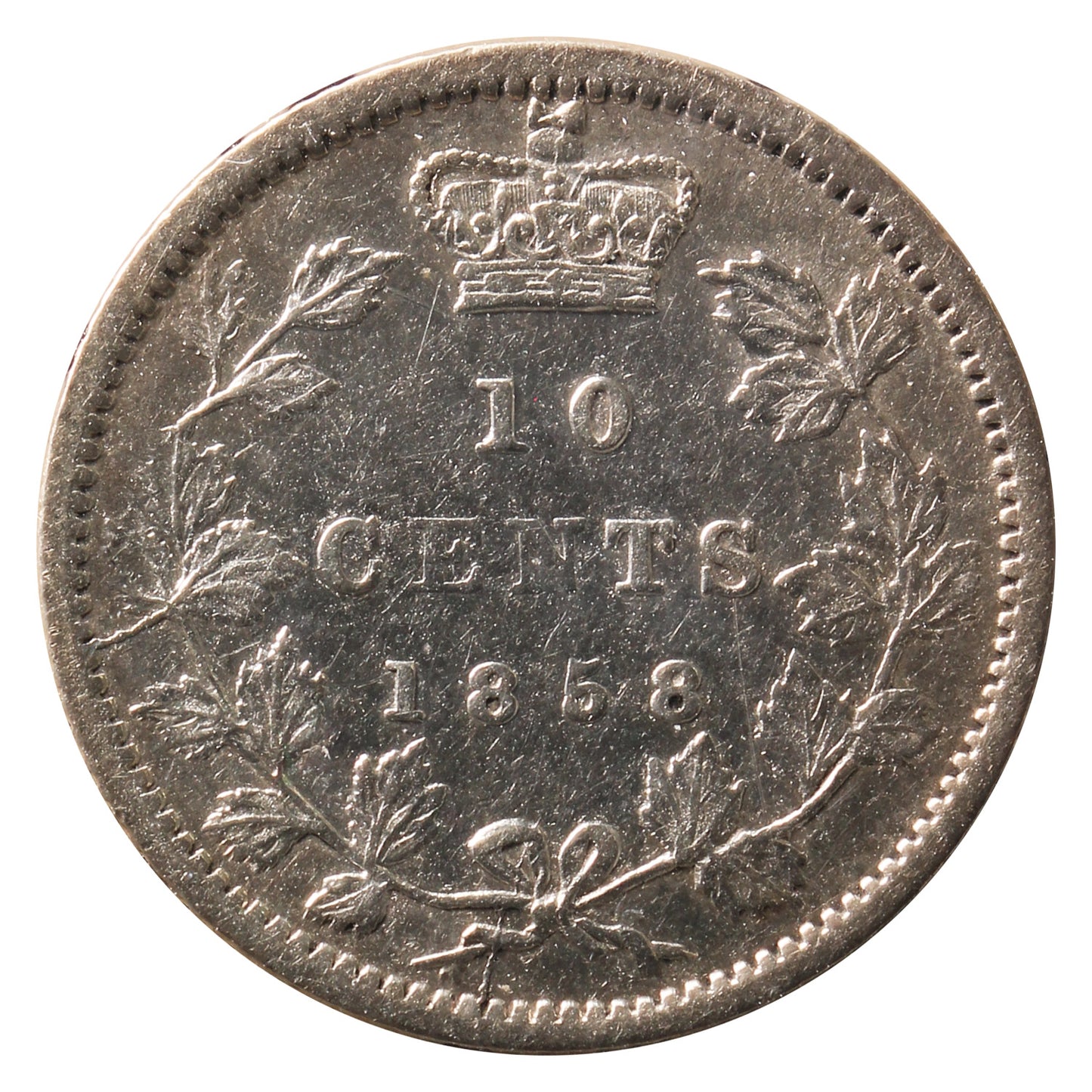 1858 Canada 10-cents ICCS Certified VF-30