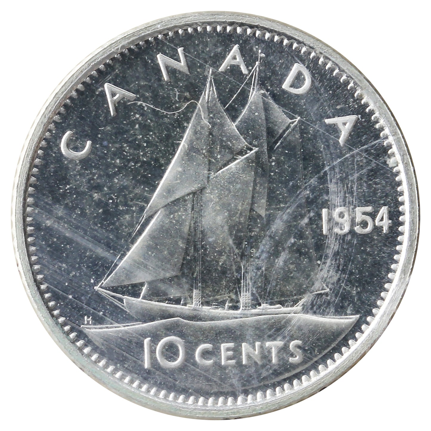 1954 Canada 10-cents ICCS Certified PL-65 Cameo