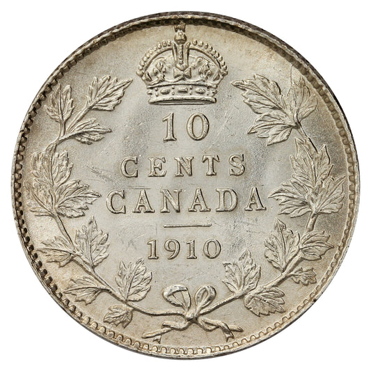 1910 Canada 10-cents Choice Brilliant Uncirculated (MS-64)