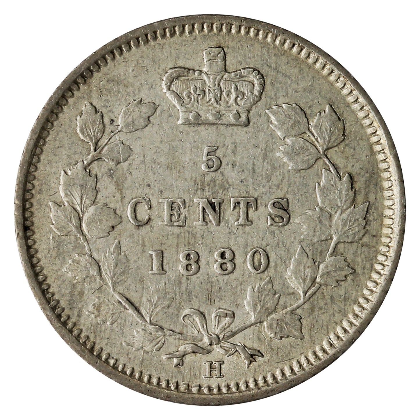 1880H Obv. 2 Canada 5-cents Extra Fine (EF-40) $