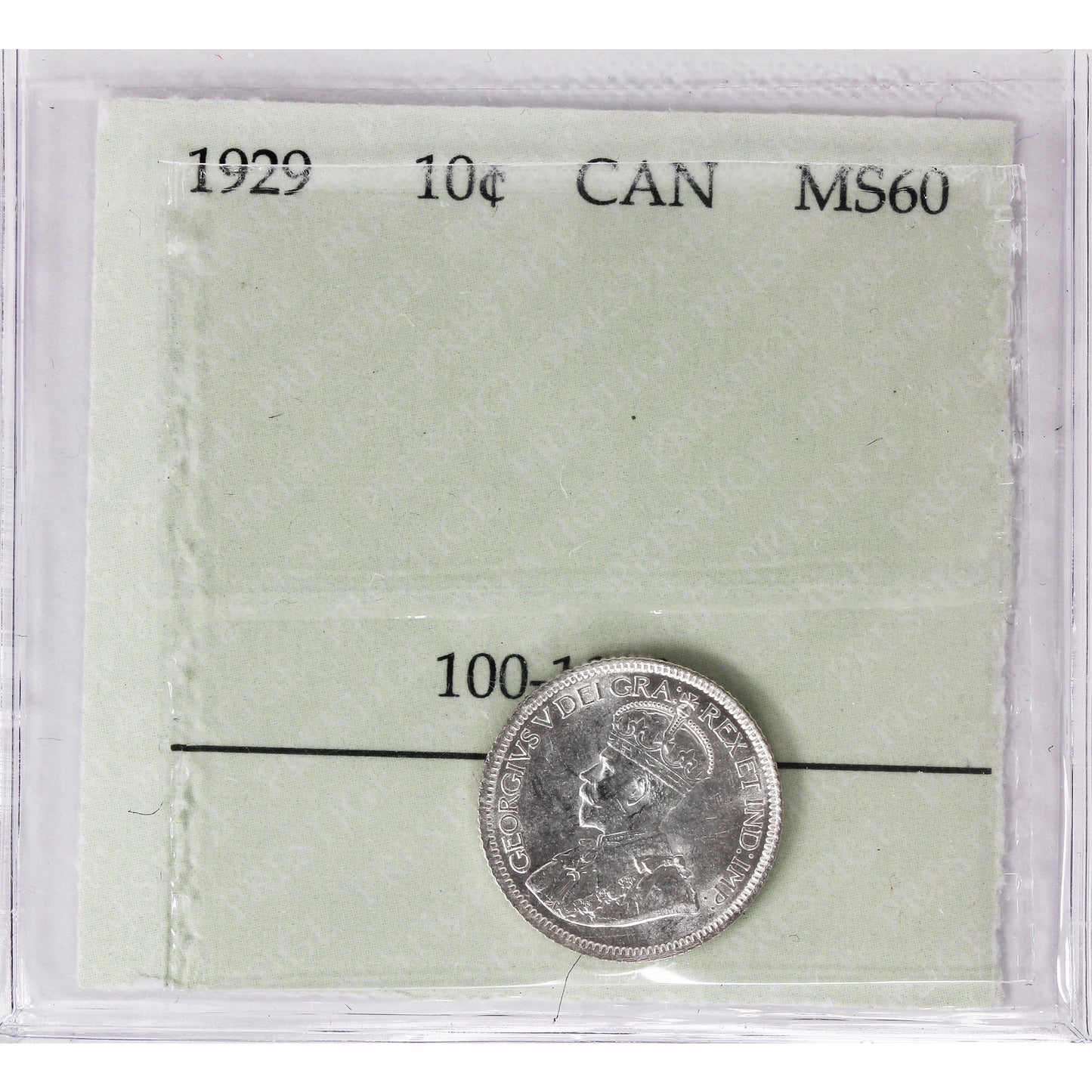 1929 Canada 10-cents Prestige Certified MS-60