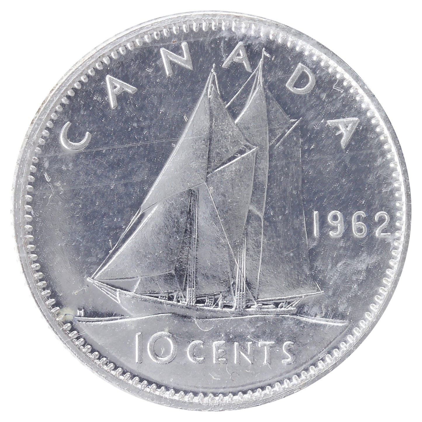 1962 Canada 10-cents ICCS Certified PL-66 Heavy Cameo