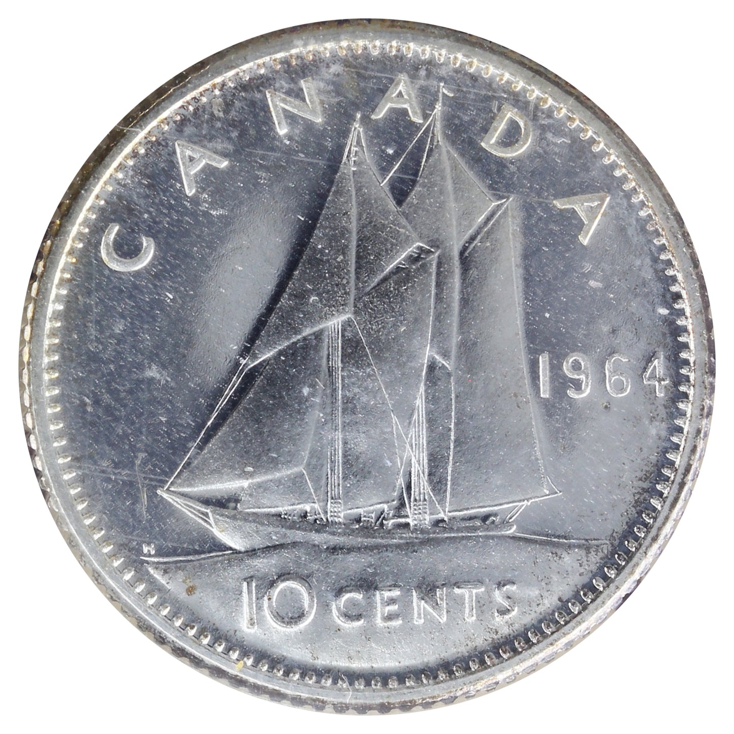 1964 Canada 10-cents ICCS Certified PL-64 Heavy Cameo