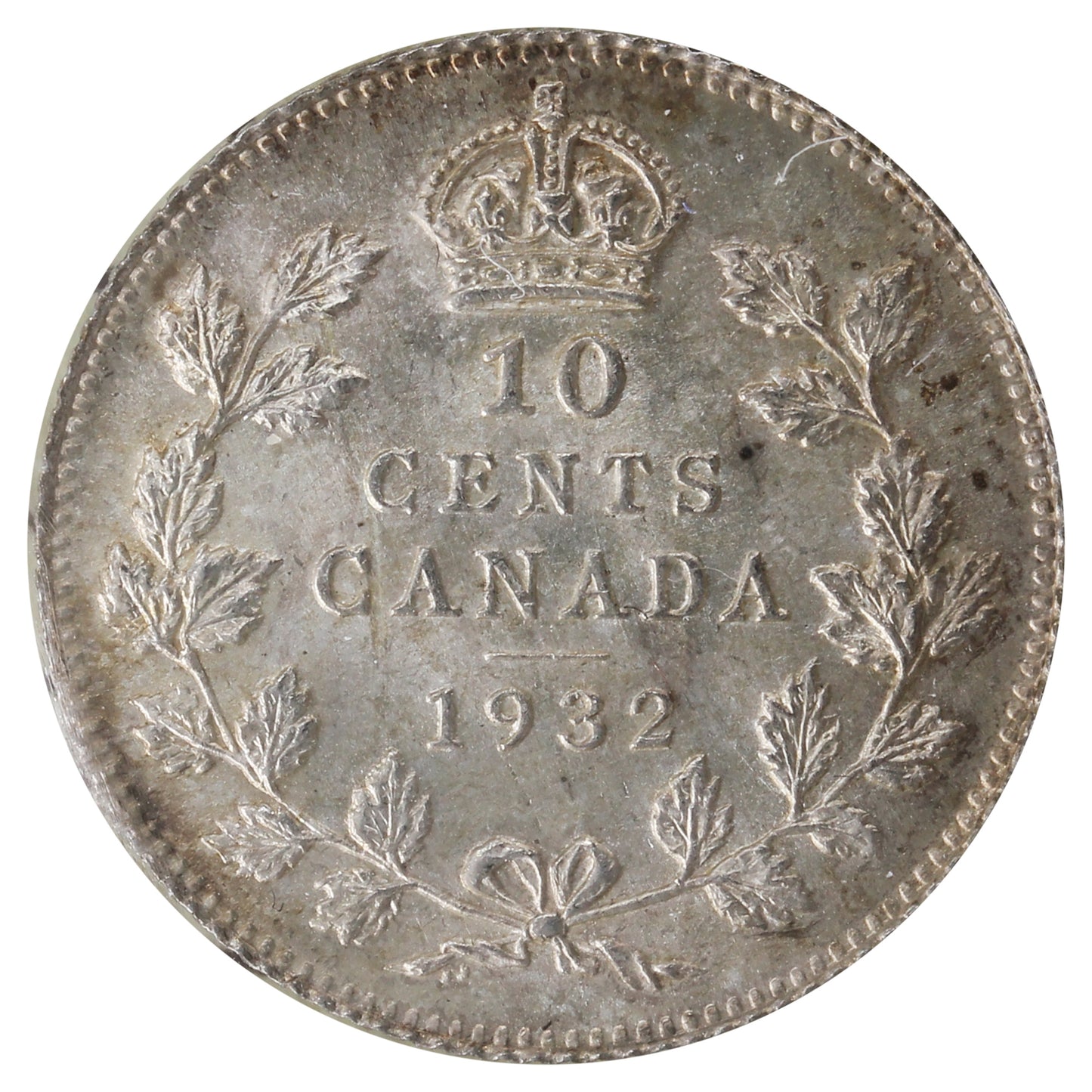 1932 Canada 10-cents ICCS Certified MS-64 (XOK 450)