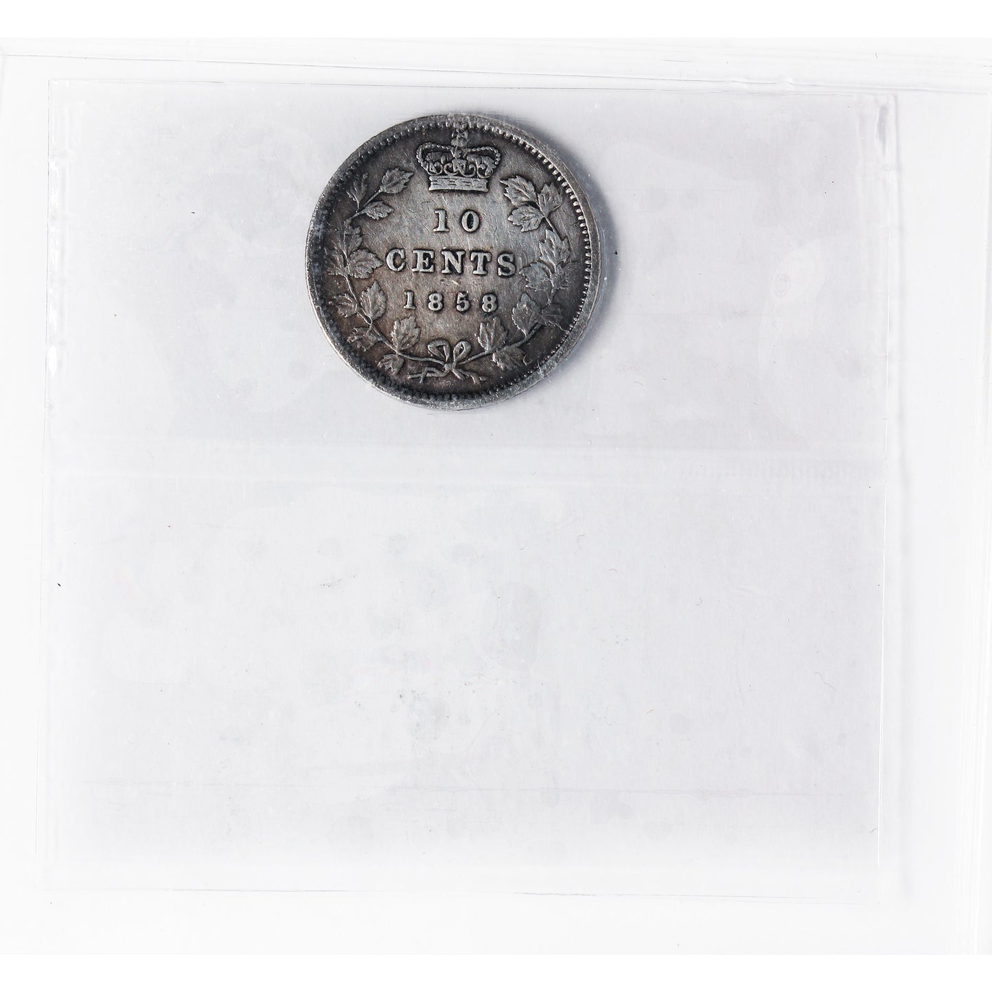 1858 Canada 10-cents ICCS Certified F-15