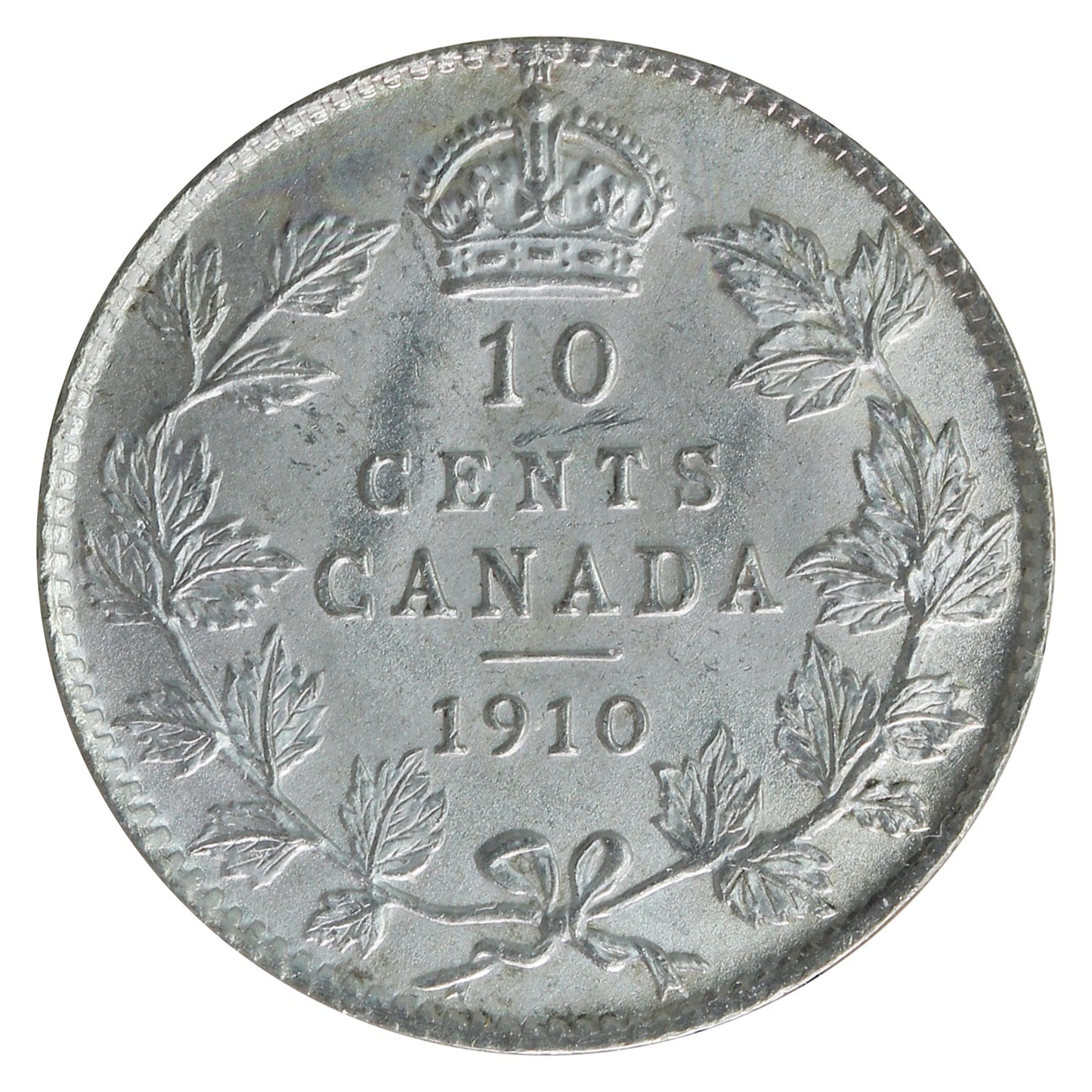 1910 Canada 10-cents ICCS Certified MS-64 (XHT 132)