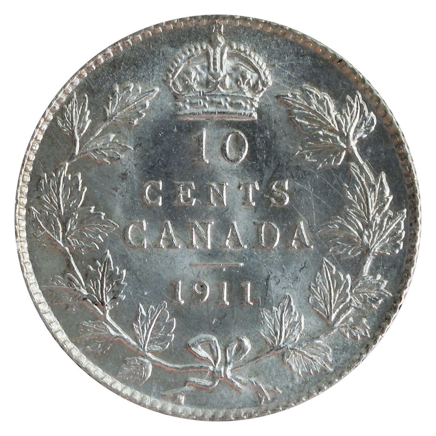 1911 Canada 10-cents ICCS Certified MS-64 (BQ 388)