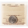 1920 Canada 10-cents ICCS Certified MS-65 (XHT 141)