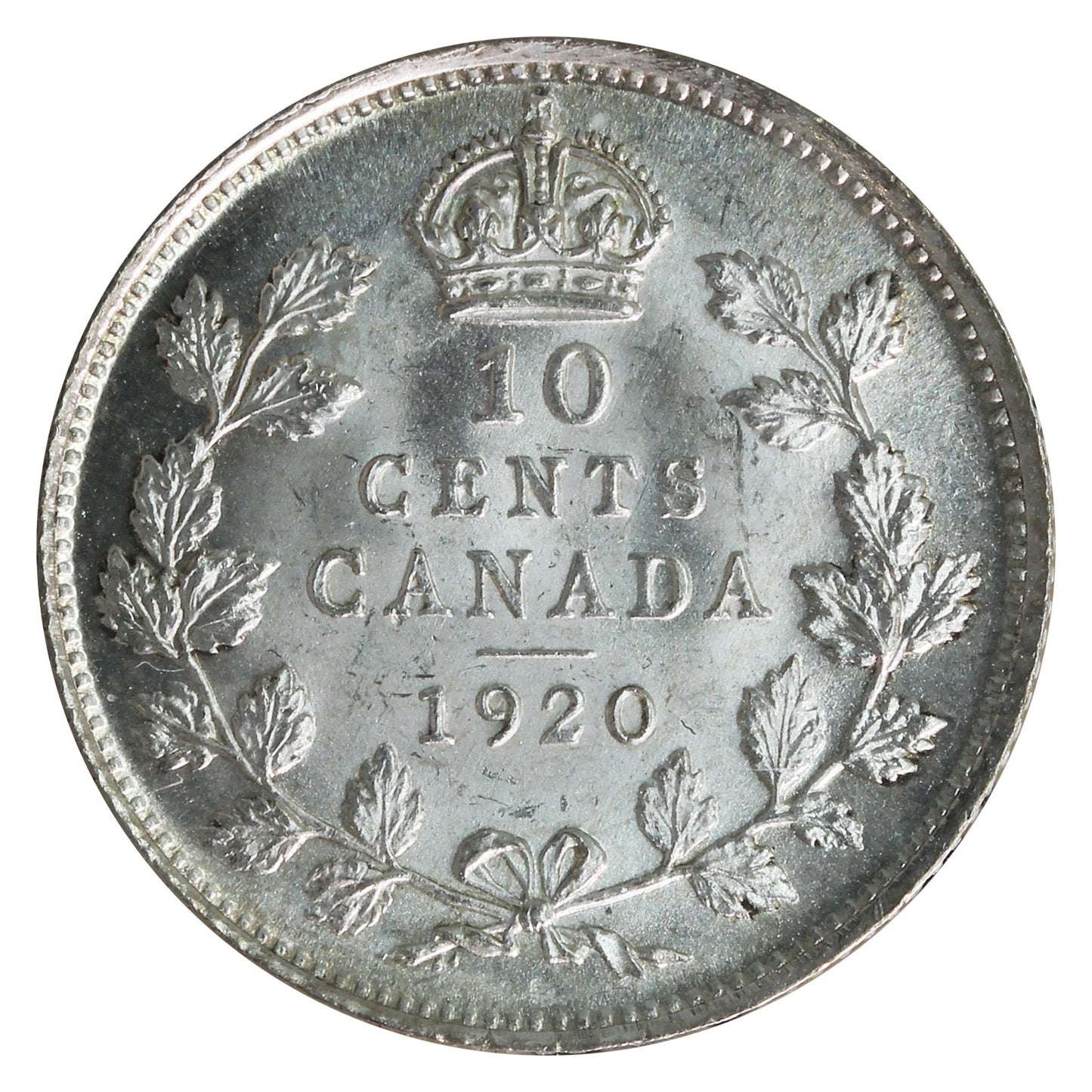 1920 Canada 10-cents ICCS Certified MS-64 (XHT 140)