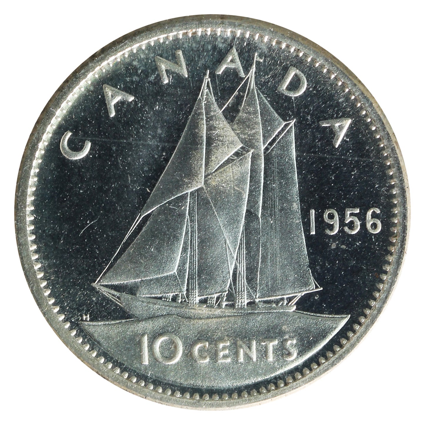 1956 Canada 10-cents ICCS Certified PL-67 Heavy Cameo