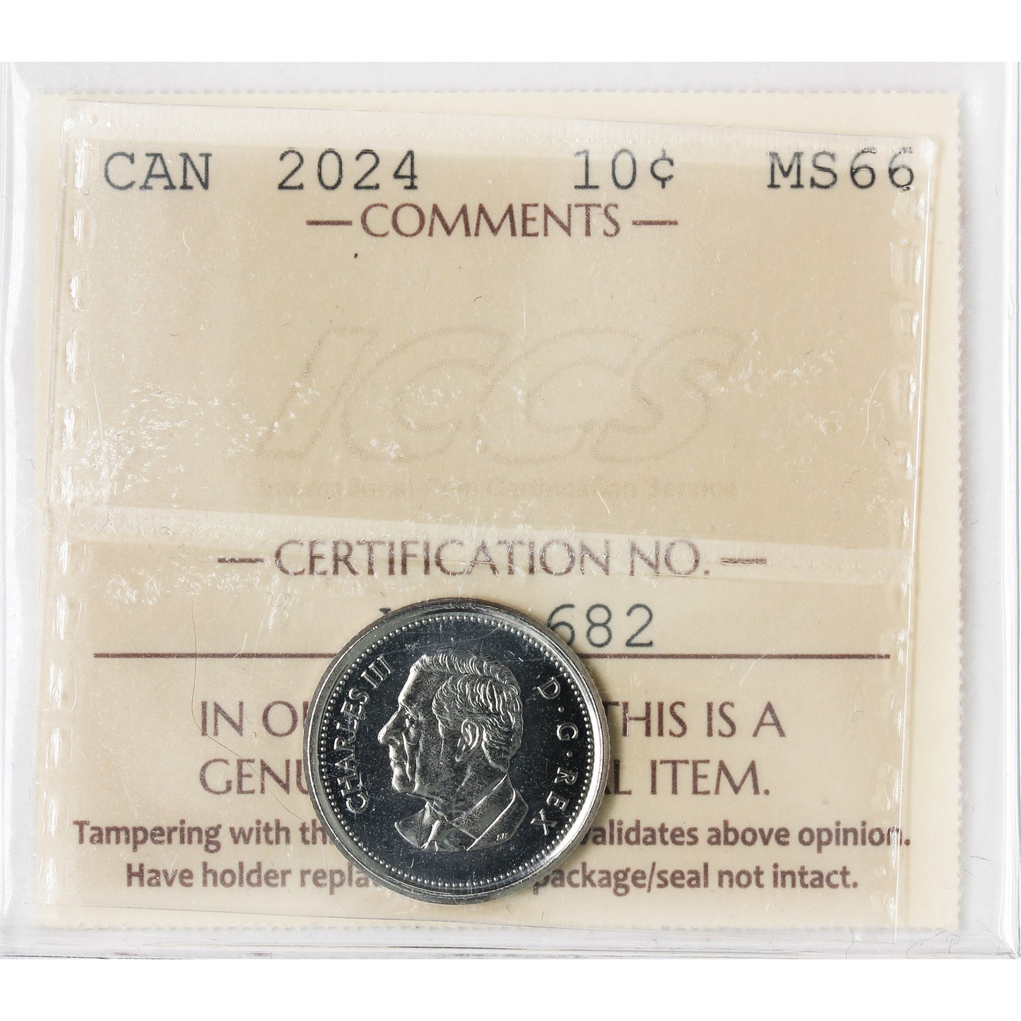 2024 Canada 10-cents ICCS Certified MS-65