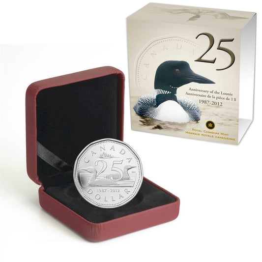 2012 Canada $1 25th Anniversary of the Loonie Fine Silver (No Tax)