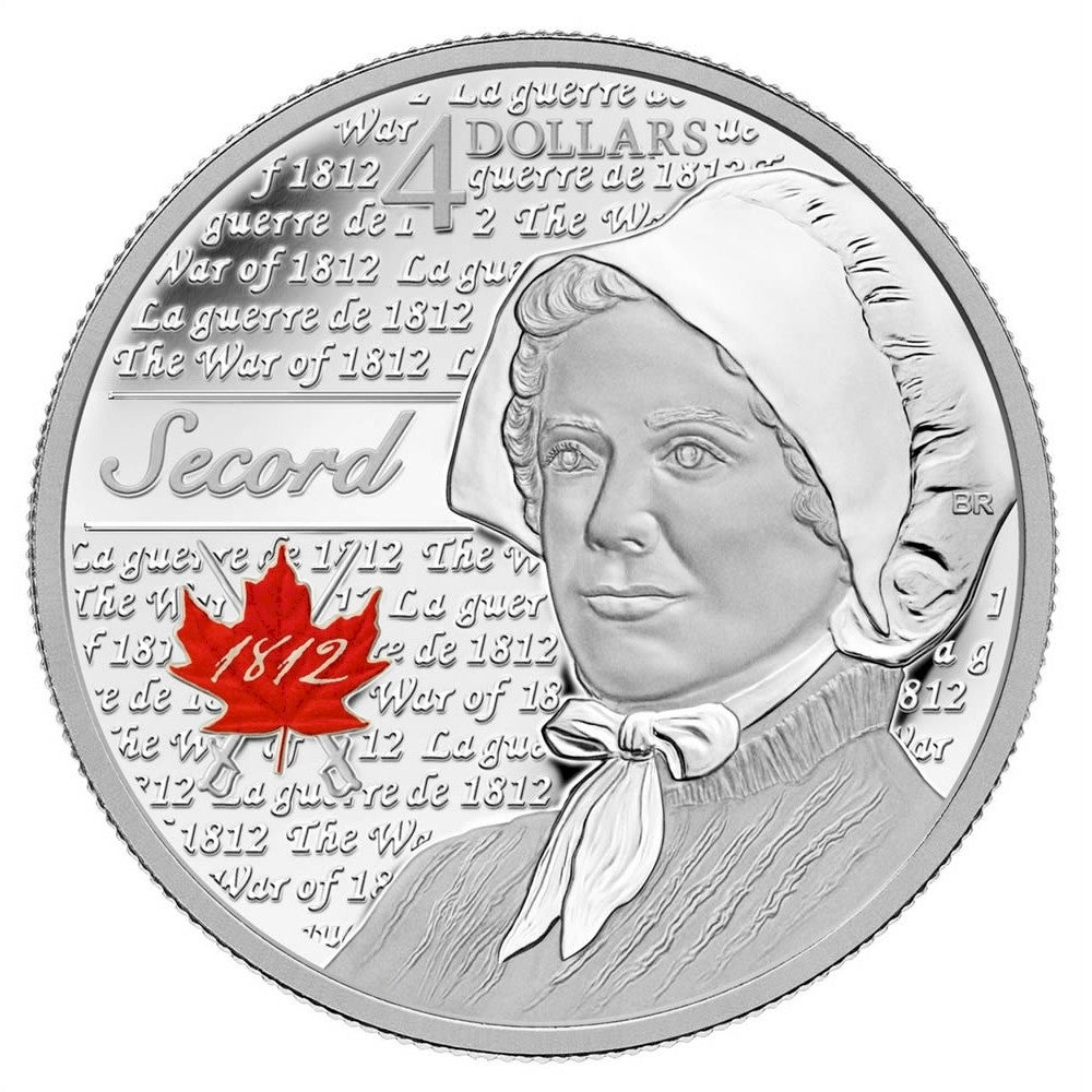 2013 Canada $4 Heroes of 1812 - Laura Secord Fine Silver (No Tax)