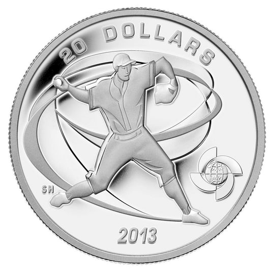 2013 Canada $20 Baseball - Pitcher Fine Silver (No Tax)