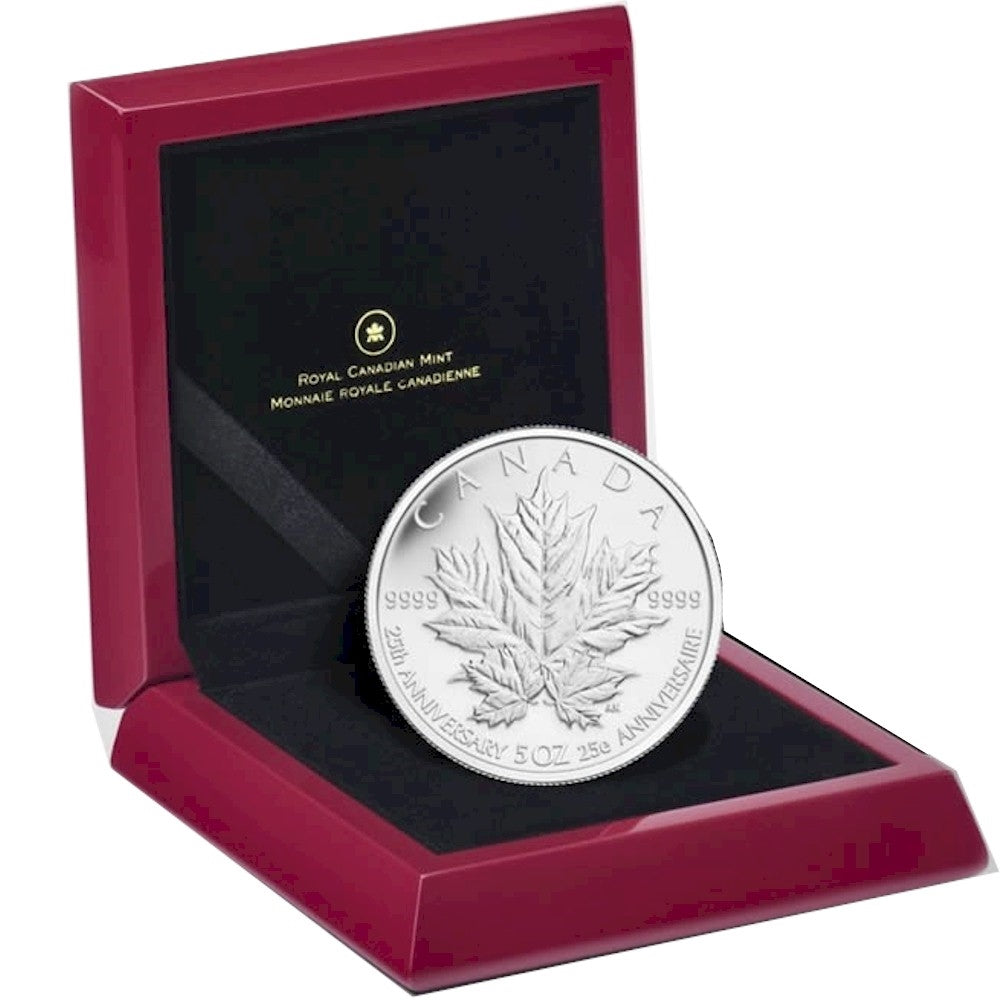 2013 Canada $50 Silver Maple Leaf 25th Anniversary 5oz Silver (No Tax)