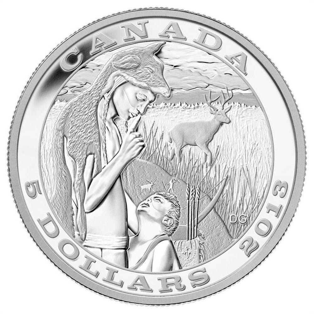 2013 Canada $5 Tradition of Hunting - Deer (#1) Fine Silver (No Tax)