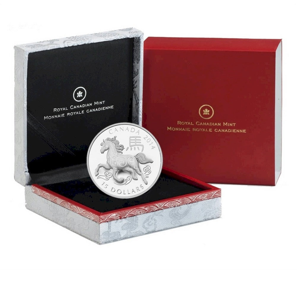 2014 Canada $15 Zodiac Year of The Horse Fine Silver (No Tax)