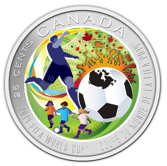 2014 Canada 25-cent 2014 FIFA World Cup Coloured Coin