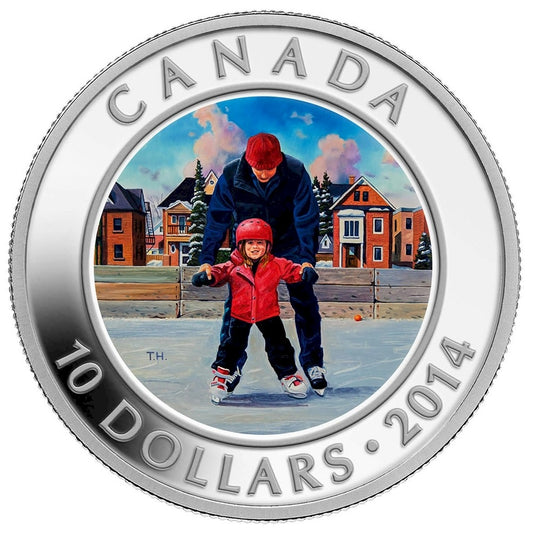 RDC 2014 Canada $10 Learning to Skate Fine Silver (No Tax) Issues