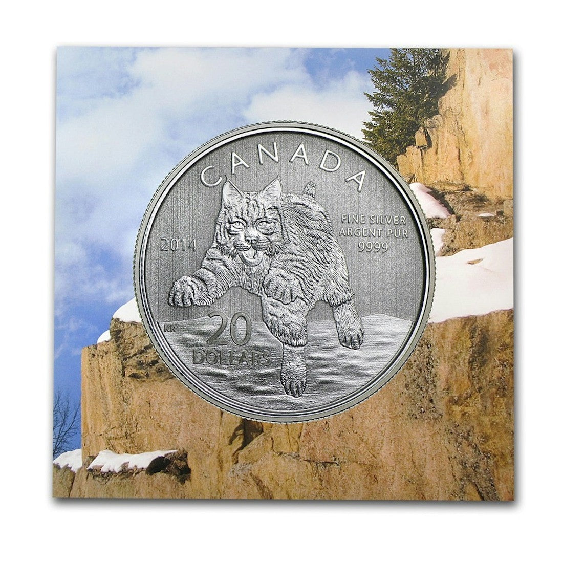 2014 Canada $20 for $20 #12 Bobcat Fine Silver (TAX Exempt)