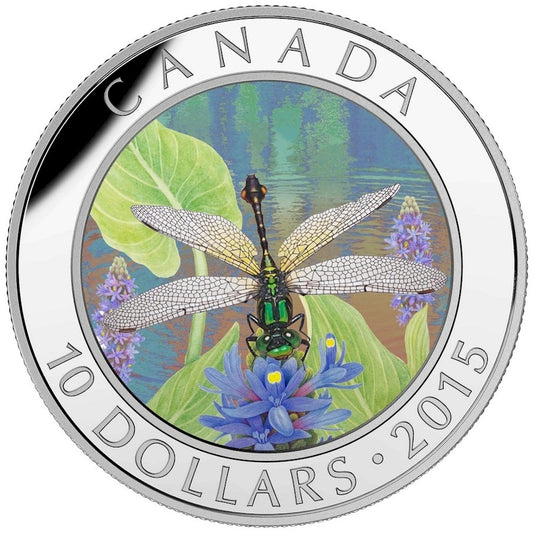 2015 Canada $10 Dragonfly - Pygmy Snaketail Fine Silver (No Tax)