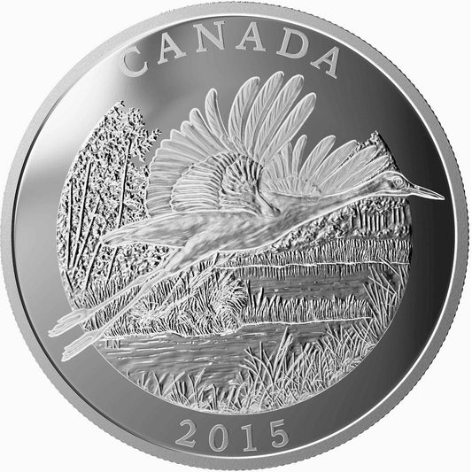 2015 Canada $125 Conservation - Whooping Crane Fine Silver (No Tax)