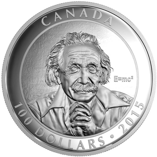 2015 Canada $100 Albert Einstein 10oz. Fine Silver Coin (TAX Exempt)