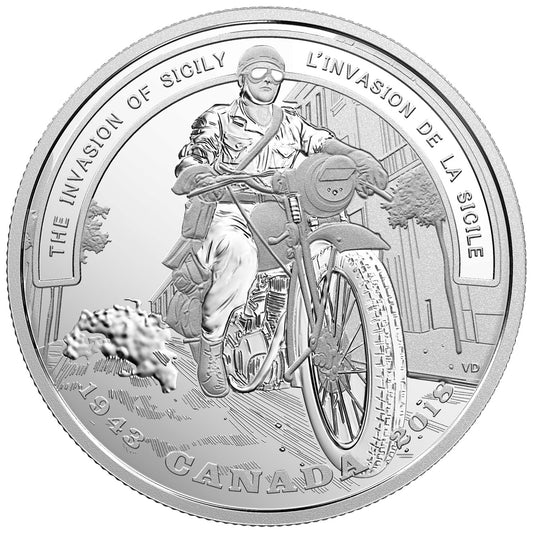 2018 Canada $20 WWII Battlefront Series - Invasion of Sicily Fine Silver (No Tax)