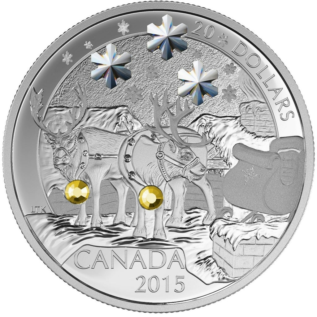 RDC 2015 Canada $20 Holiday Reindeer Fine Silver Coin (No Tax) Issues