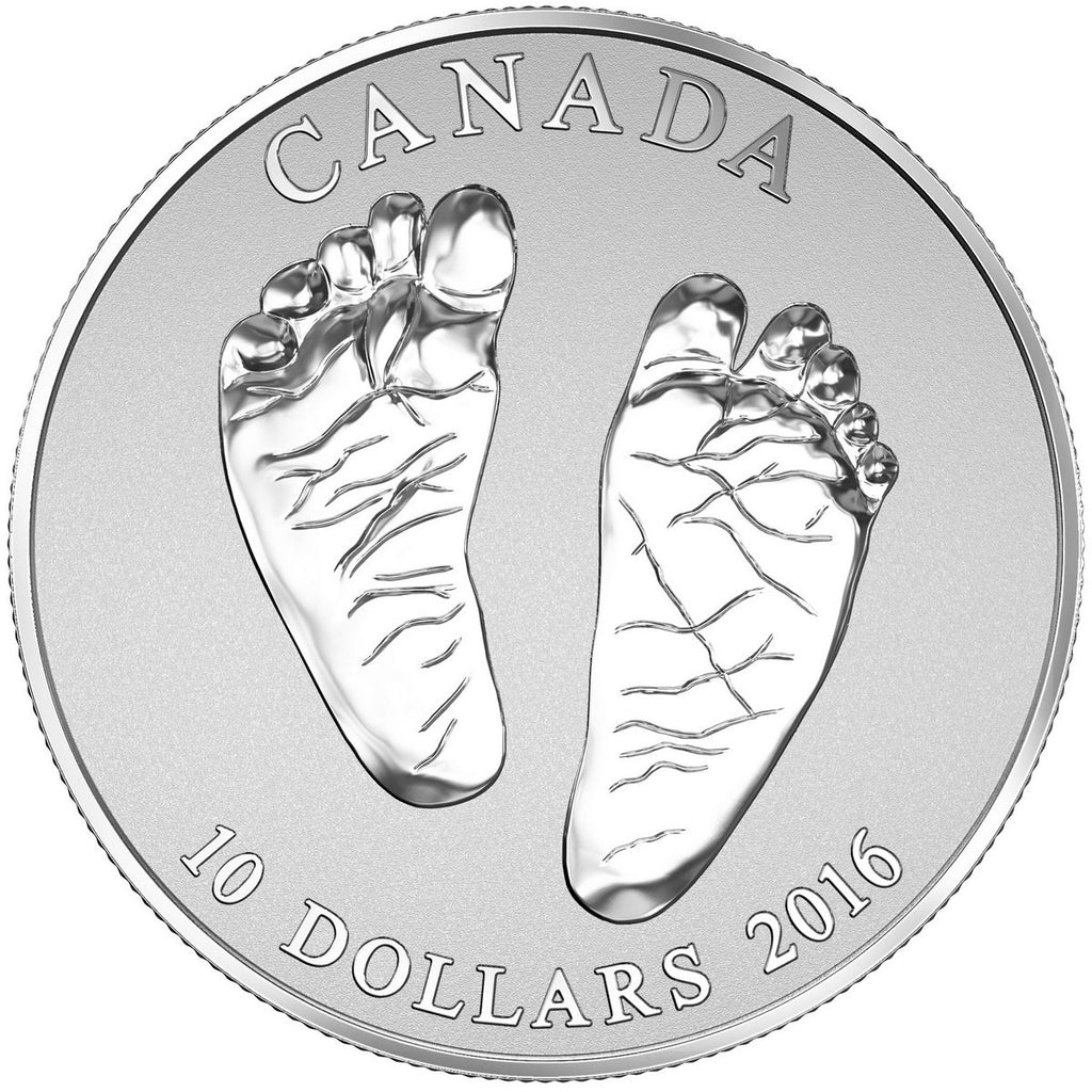 RDC 2016 Canada $10 Welcome to the World - Baby Feet Fine Silver (No Tax) Issues