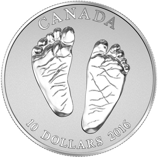 RDC 2016 Canada $10 Welcome to the World - Baby Feet Fine Silver (No Tax) Issues