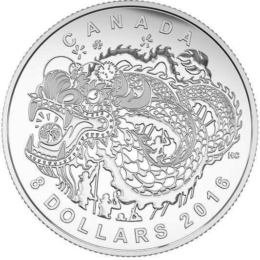 2016 Canada $8 Dragon Dance Fine Silver Coin (TAX Exempt)