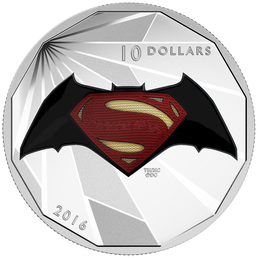 2016 Canada $10 Batman VS Superman: Dawn of Justice 4-Coin Set in Deluxe Display (No Tax)